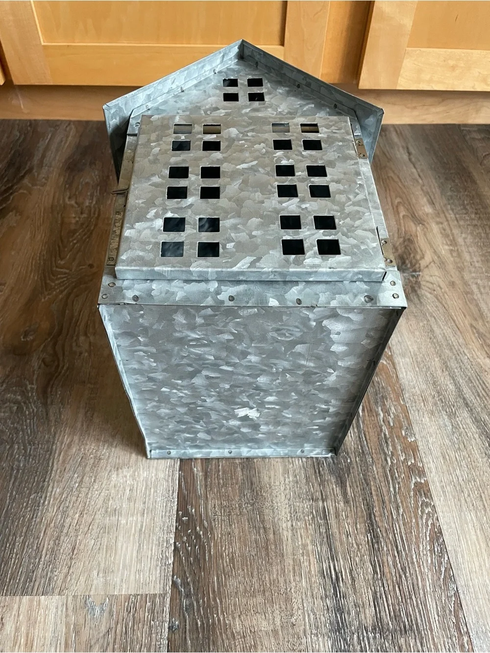 Galvanized Metal Rustic Farmhouse Candle Or Light Holder Table Top Or Shelf 13
